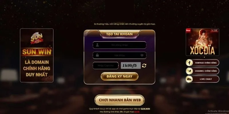 Các bước đăng ký thành viên tại trang web SUNWIN chính chủ